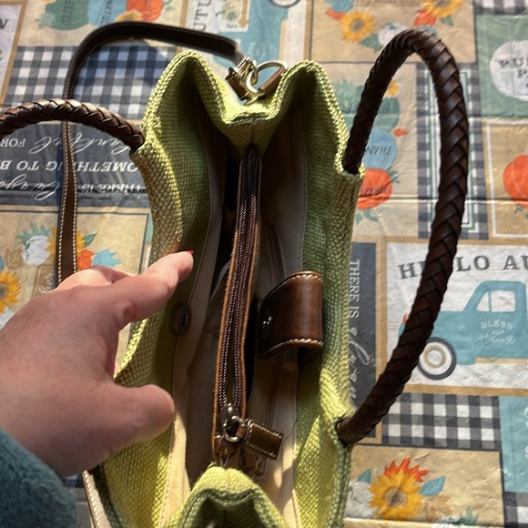 Relic Green Woven Whip Stitch Handbag - Picture 6 of 8